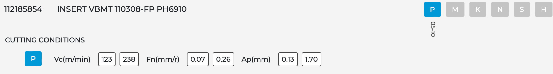 10 Stk. VBMT 110308 FP Palbit Wendeschneidplatten
