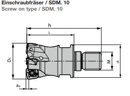 BS90 SD10.032 Z04 M16 Einschraubfräser Boehlerit Bestückt
