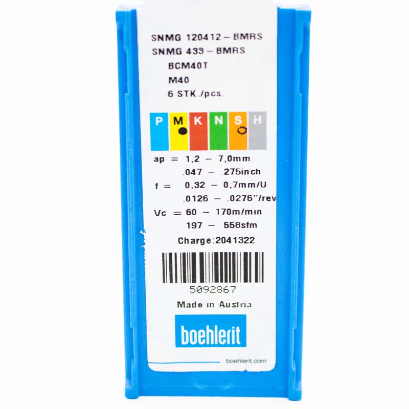 6 Stk. SNMG 120412 BMRS BCM40T BOEHLERIT Wendeschneidplatten