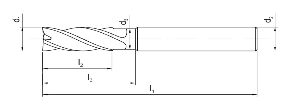 Ø 10 mm VHM HPC NCUT Fräser Hard & Heavy , ungleiche Teilung, abgesetzt