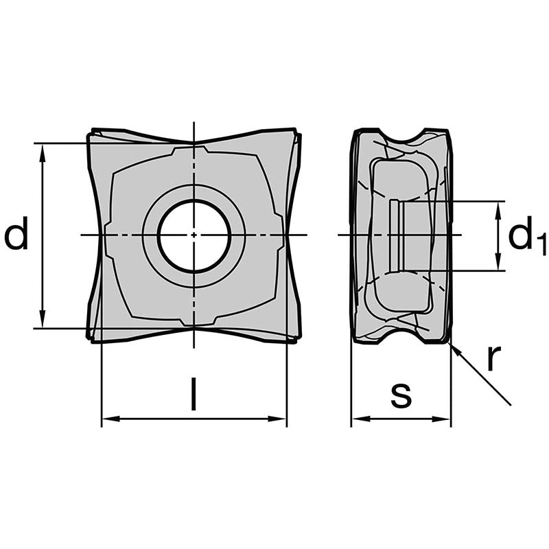 10 Stk. XNMU 120608ER HC 4640 Wendeschneidplatten für Tangential-Eckfräser