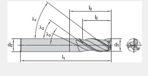 6 x 13  mm Z3  LMT FETTE DHC SLOT Schaftfräser mit ungleichem Drallwinkel