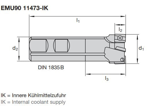 1 Stk. EMU90 A09.018BL-I  LMT FETTE Univex-Schaftfräser mit Innen Kühlung