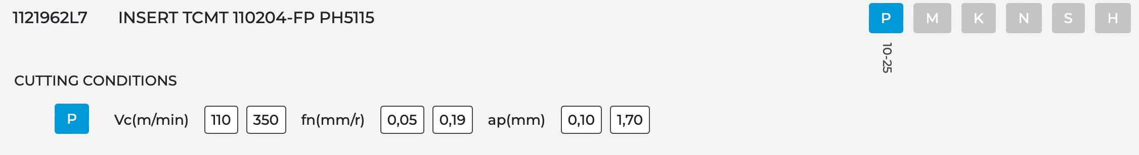10  Stk. TCMT 110204 FP Palbit Wendeschneidplatten