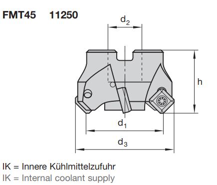 FMT45 S12.080AN(-I) Twincut-Planfräsköpfe 45°