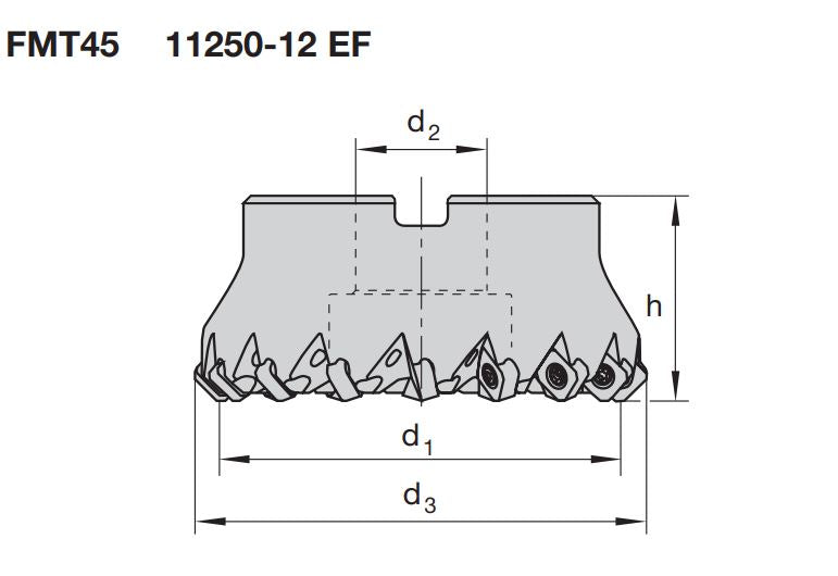 FMT45 S12.100AN-E Twincut-Planfräsköpfe 45°