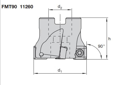 FMT90 S09.050AN  Twincut-Eckfräsköpfe 90° mit Twincut-Geometrie