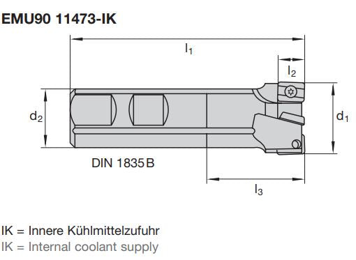 1 Stk. EMU90 A09.022BL-I Univex-Schaftfräser 22 x 86 mm