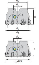 R16.050AN Ø50 mm 6 Zähne   LMT FETTE FCTXX FCT XX Twincut- Fräskopf