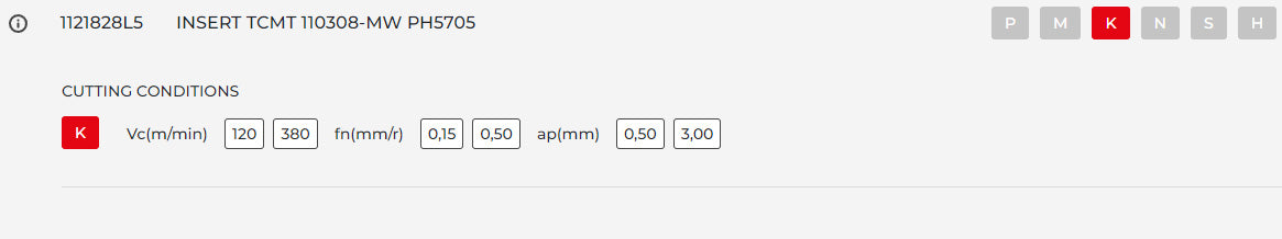 Palbit Wendeschneidplatte TCMT110308-MW HH5705 für Guss