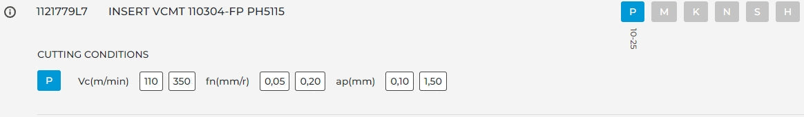 Palbit Wendeschneidplatte VCMT110304-FP HH5115 für Stahl