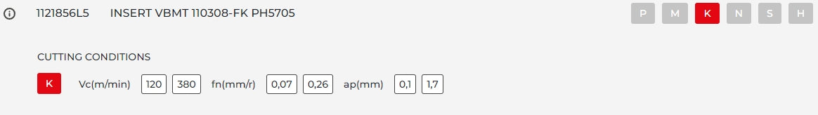 Palbit Wendeschneidplatte VBMT 110308-FK HH6325 für Guss