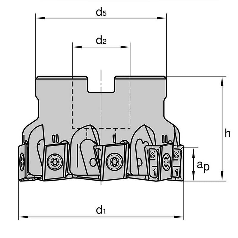 Tangential-Eckfräser 90° Ø 160,00 mm 20 Zähne LNMU 1306